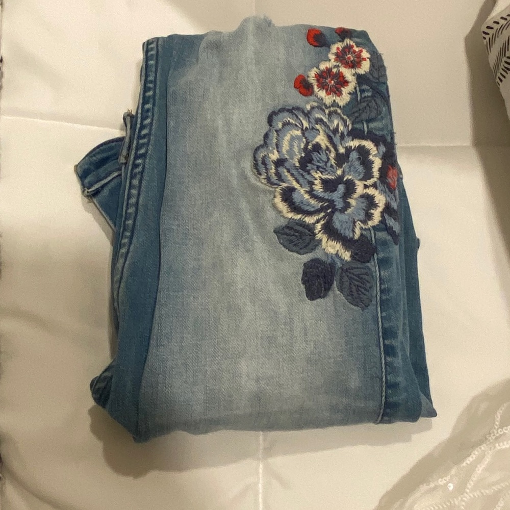 FLORAL PRINT SKINNY JEANS